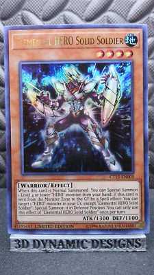 | Yugioh Elemental HERO Solid Soldier CT15-EN003 Ultra Rare 2018 Mega Tin NM  |-image
